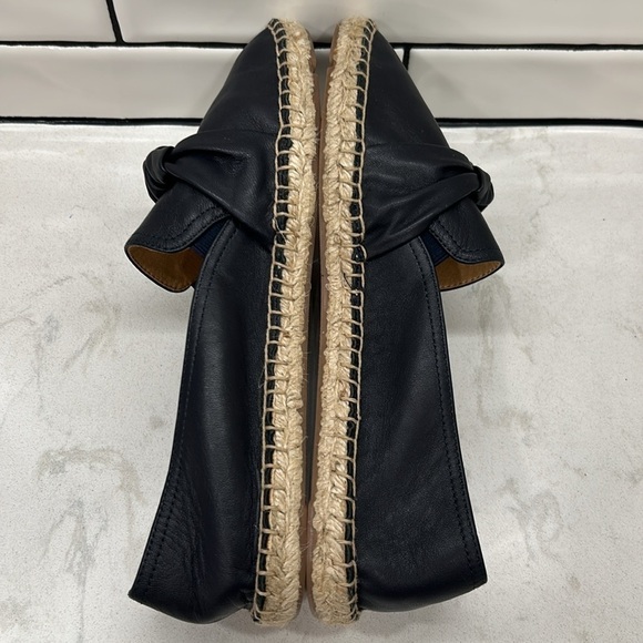 Talbots Izzy Knot Nappa Espadrille Flats Leather Black Round Toe Size 10 NWT - Picture 9 of 16